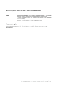 Certyfikat zgodności str. 2